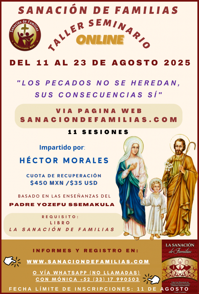 Poster Taller Seminario de Sanación de Familias agosto 2025
