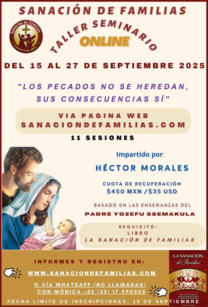 Poster Taller Seminario de Sanación de Familias septiembre 2025