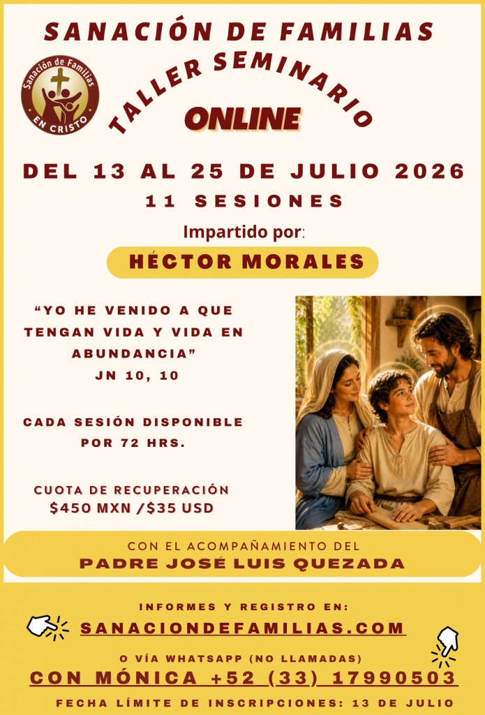 Poster Taller Seminario de Sanación de Familias Julio 2026